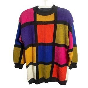 Express Tricot Vintage Color block Sweater Oversized small